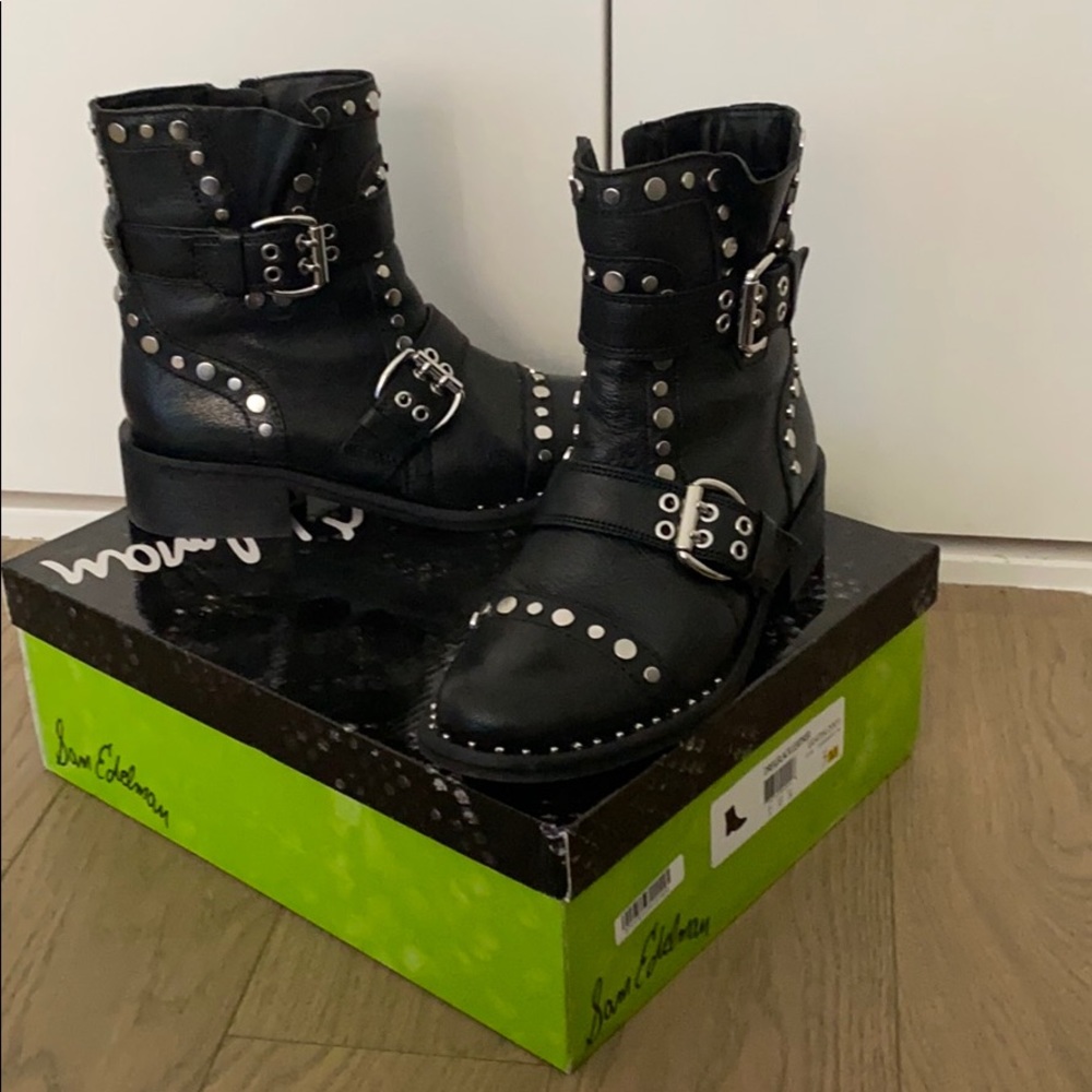 Sam Edelman Short Moto Boot with Studs